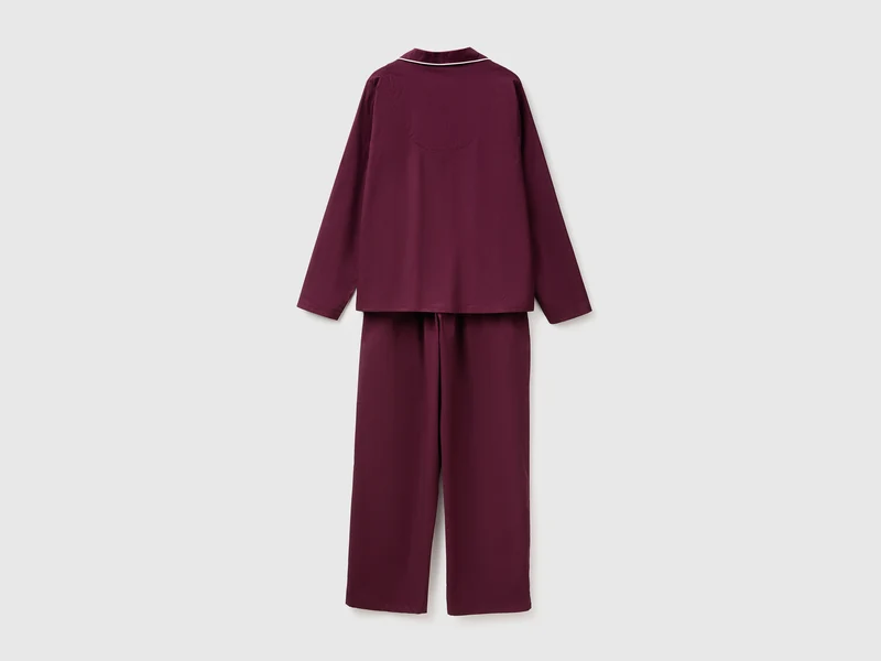 100% Baumwolle, langer, offener Pyjama