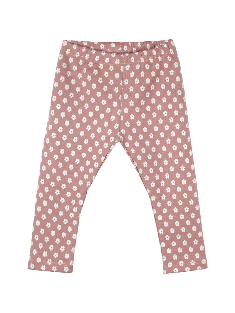 Completo 2 pezzi da neonata con maglietta orsacchiotti e leggings a fiori - panna