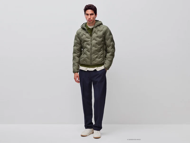 Normal geschnittene, wattierte Daunenjacke