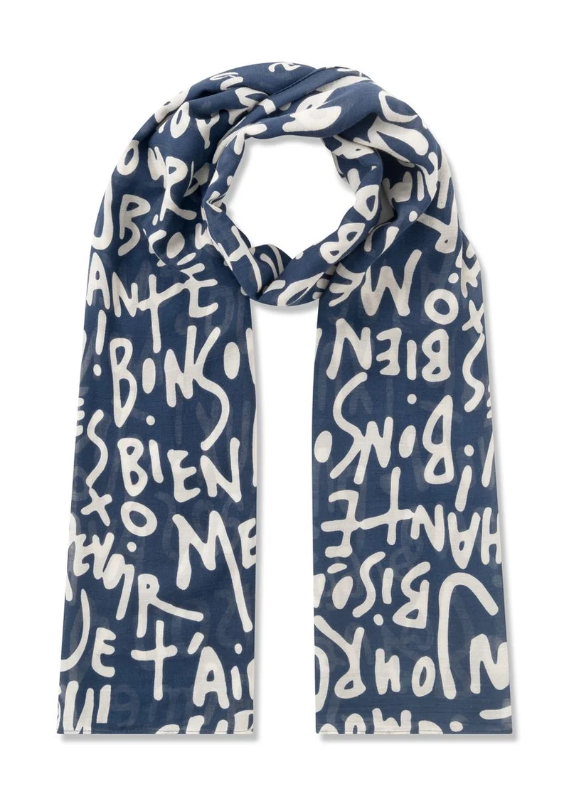PRINTED SCARF MODAL/COTTON FRENCH Q