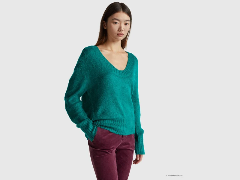 Warmer Pullover aus Mohairmischung