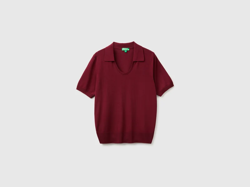 Kurzärmeliger Pullover aus Seidenmischung