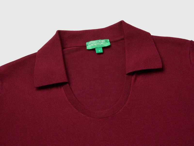 Kurzärmeliger Pullover aus Seidenmischung