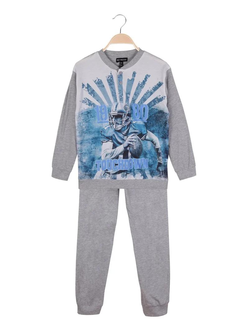 Pigiama lungo in cotone bambino - grigio