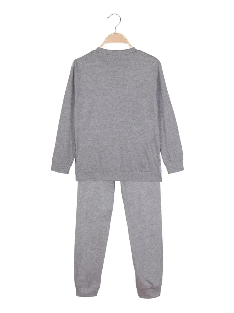 Pigiama lungo in cotone bambino - grigio