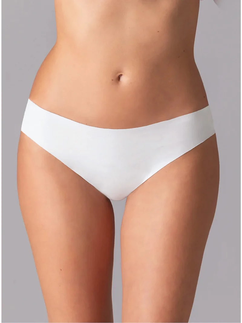 Slip donna taglio laser in cotone e pizzo - bianco