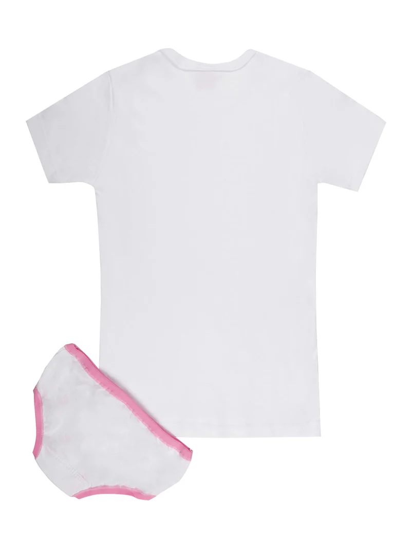 Minnie completo intimo da bambina 2 pezzi t-shirt + slip - bianco