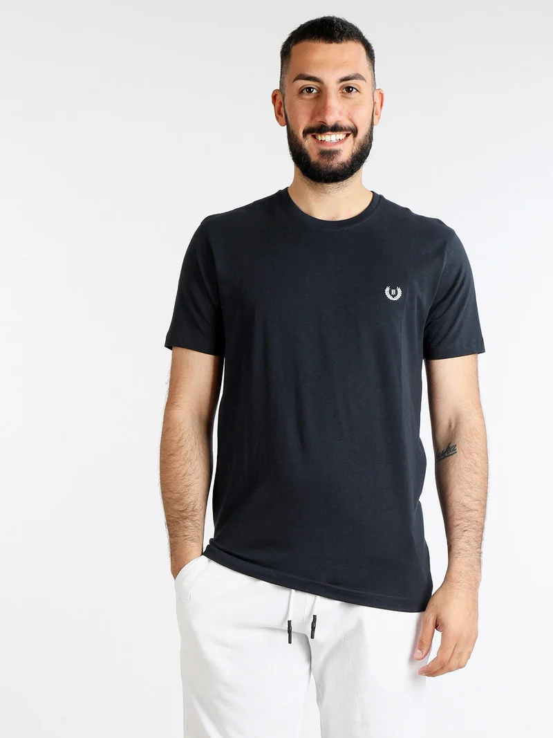 T-shirt basic uomo manica corta - blu scuro