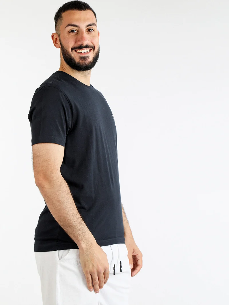 T-shirt basic uomo manica corta - blu scuro