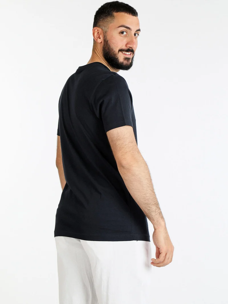 T-shirt basic uomo manica corta - blu scuro