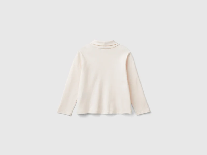 T-Shirt aus warmer Bio-Baumwolle mit Rollkragen