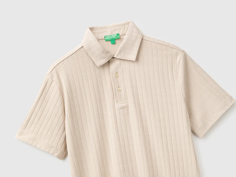 Geripptes Poloshirt
