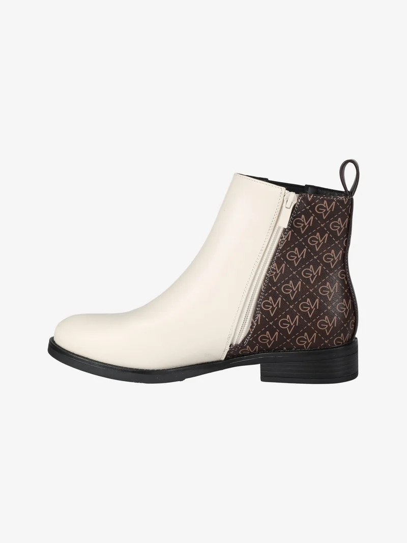 Stivaletti donna con monogramma bicolore - beige