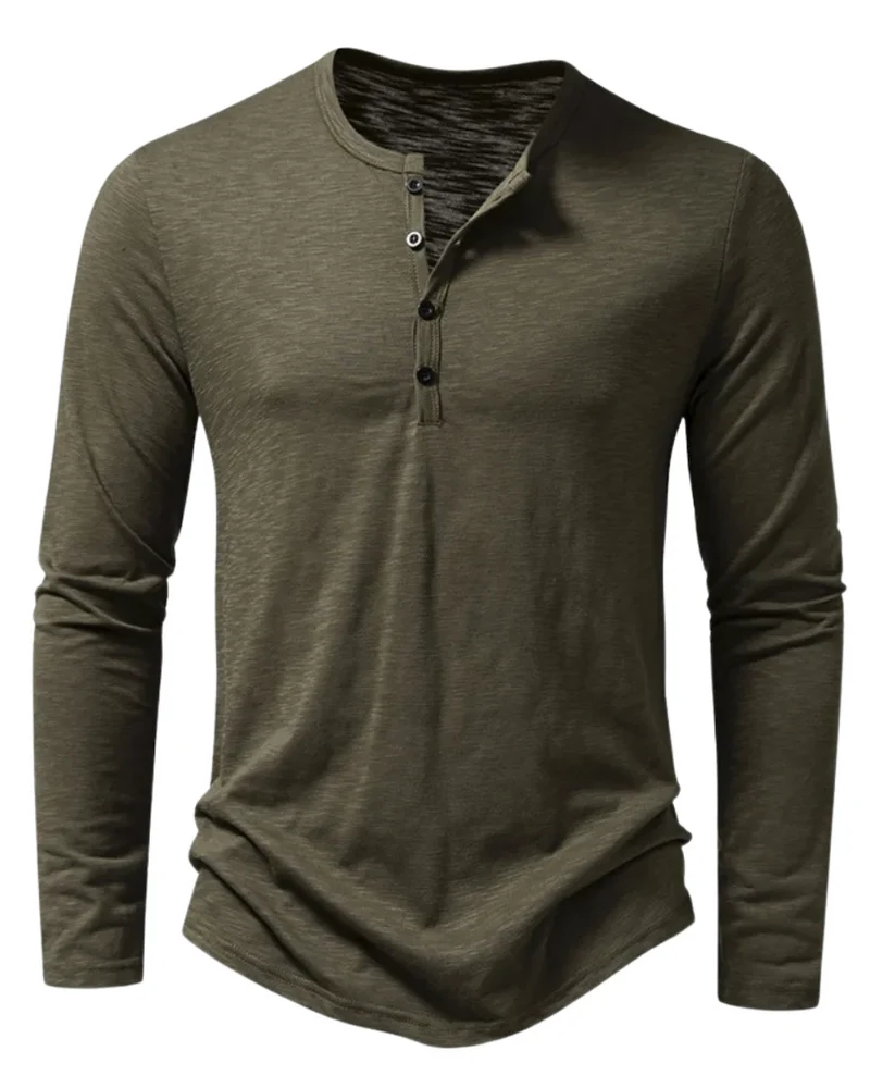 Long Sleeved Cotton Polo Shirt