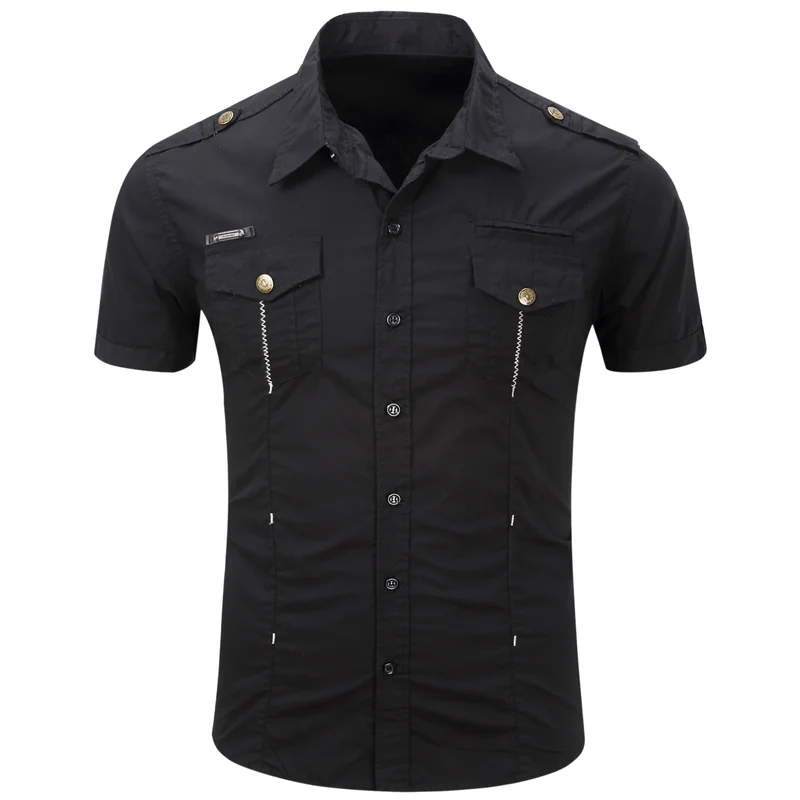 Short Sleeved Cotton Cargo Shirt