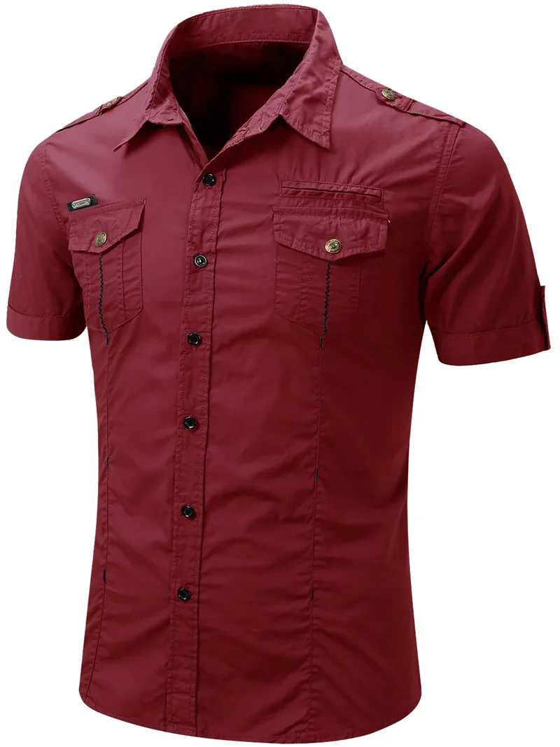Short Sleeved Cotton Cargo Shirt