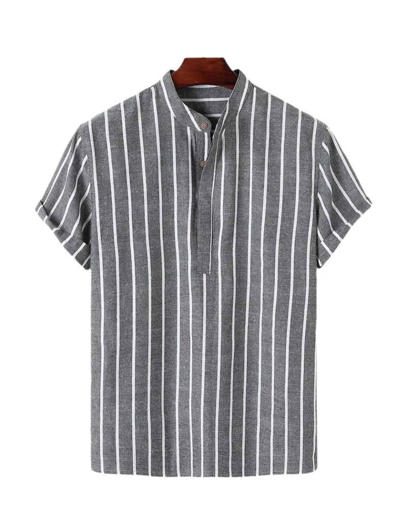 Elegant Short Sleeved Striped Shirt