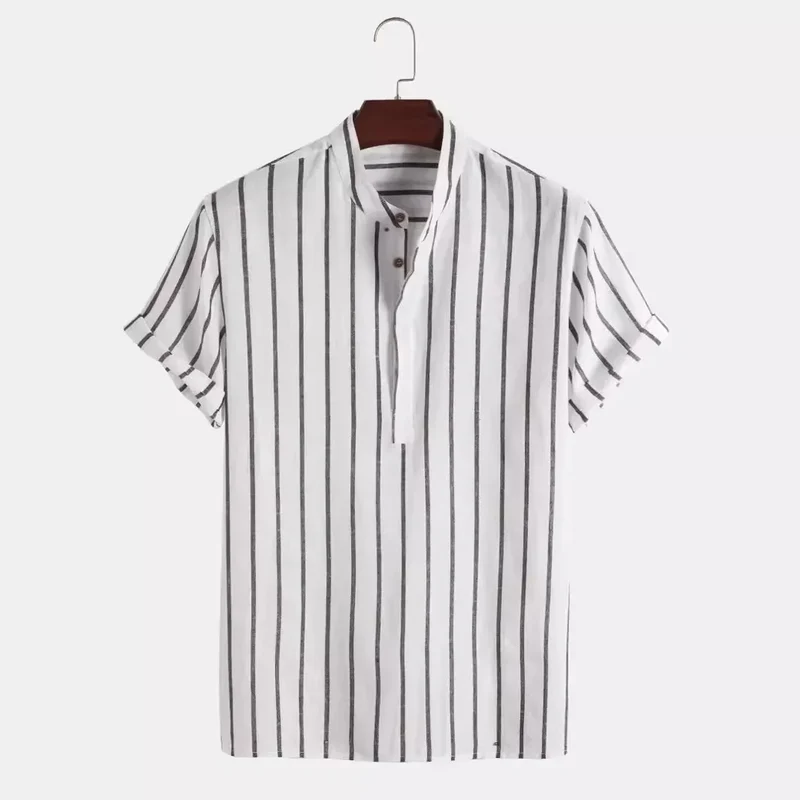 Elegant Short Sleeved Striped Shirt