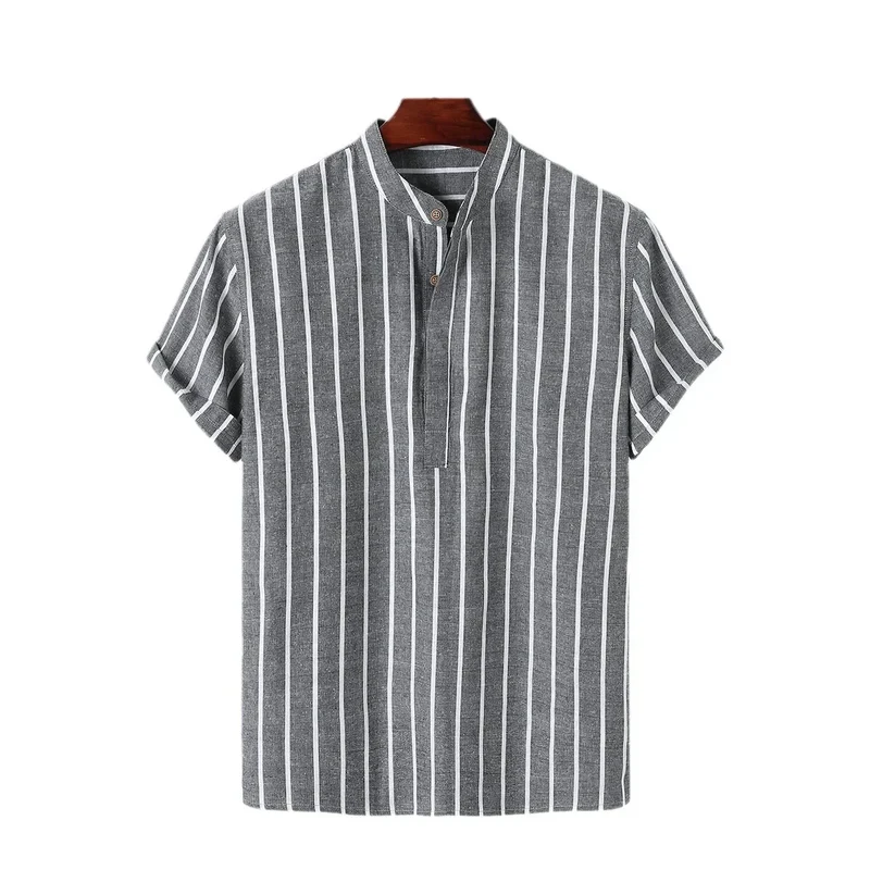 Elegant Short Sleeved Striped Shirt