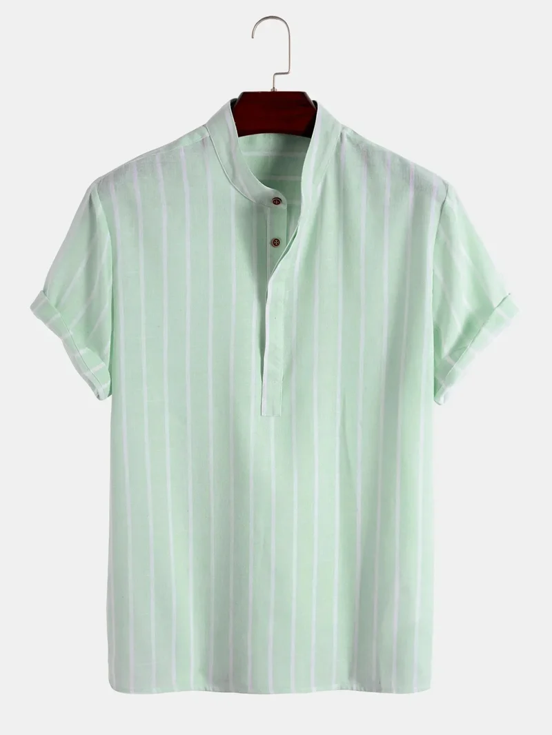 Elegant Short Sleeved Striped Shirt
