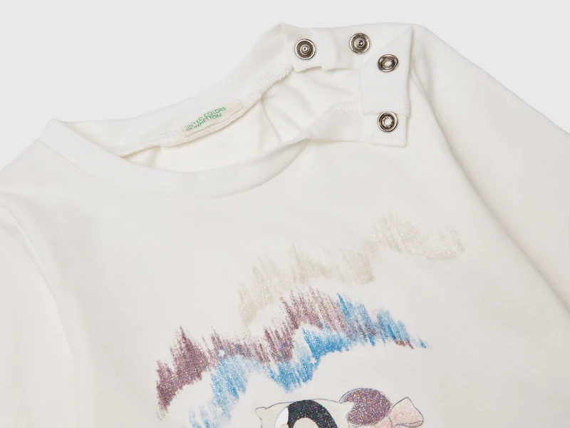 T-Shirt mit Glitzer-Print