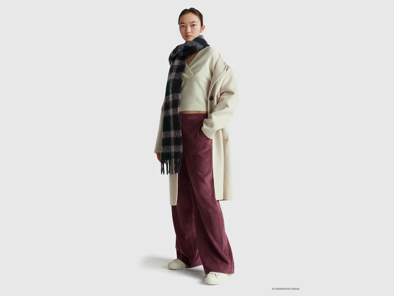 Pullover mit V-Ausschnitt und kastiger Passform