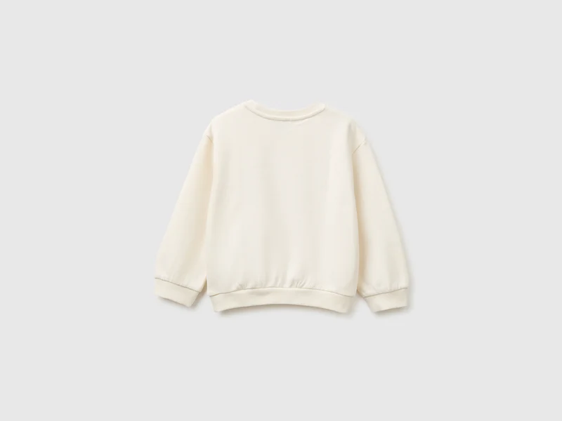 Sweatshirt mit Aufdruck und Stickerei aus Bio-Baumwolle