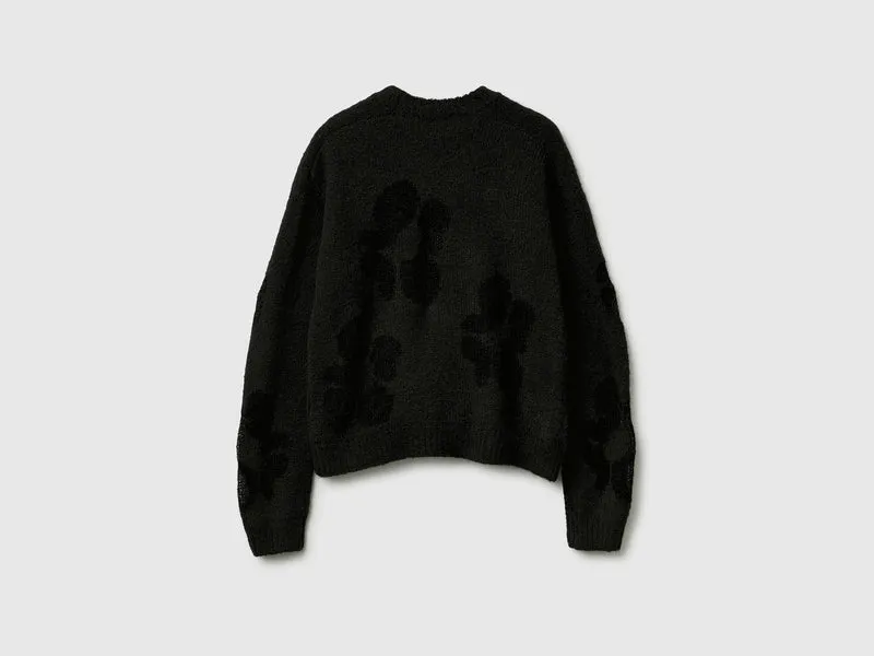 Pullover mit Blumen-Inlay