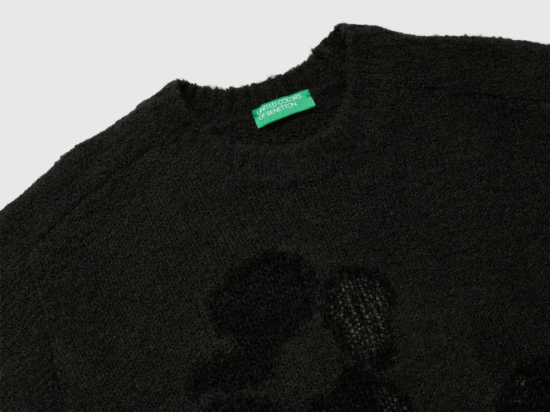Pullover mit Blumen-Inlay