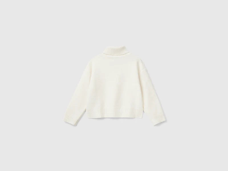 Rollkragenpullover mit Rautenmuster