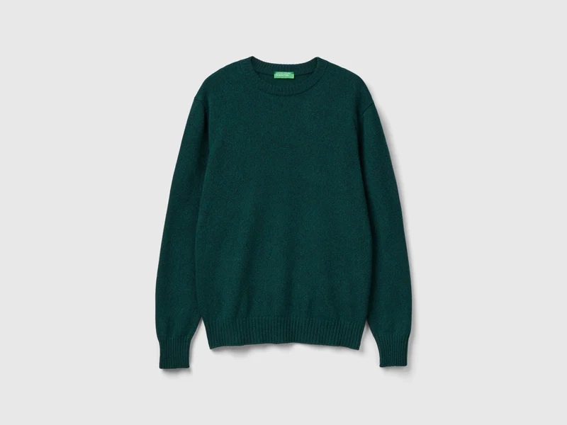 Pullover mit Rundausschnitt in einer Mischung aus Wolle und Cashmere