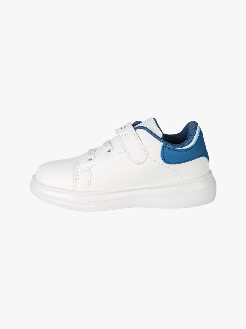 BLOOP Sneakers da bambino in ecopelle con cinturino a strappo - bianco