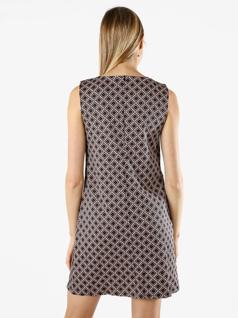 Vestito donna senza maniche con stampe - multicolore
