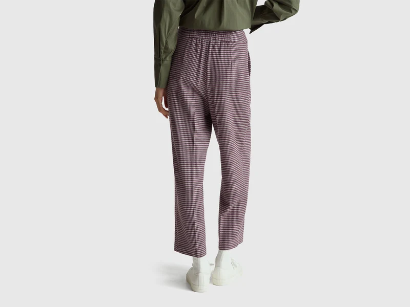 Flanellhose mit Hahnentrittmuster