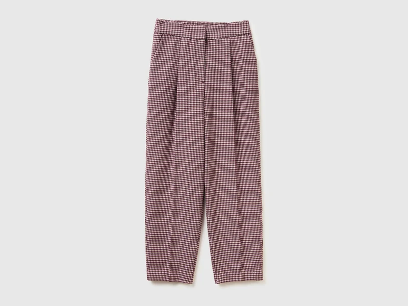 Flanellhose mit Hahnentrittmuster
