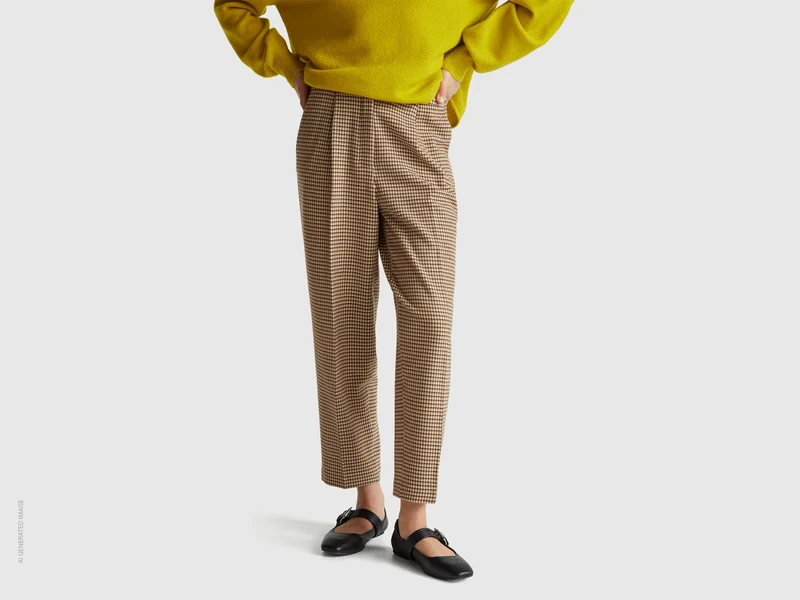 Flanellhose mit Hahnentrittmuster