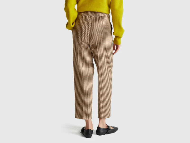 Flanellhose mit Hahnentrittmuster