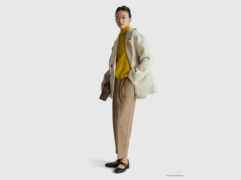Flanellhose mit Hahnentrittmuster