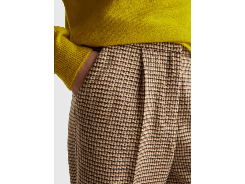 Flanellhose mit Hahnentrittmuster