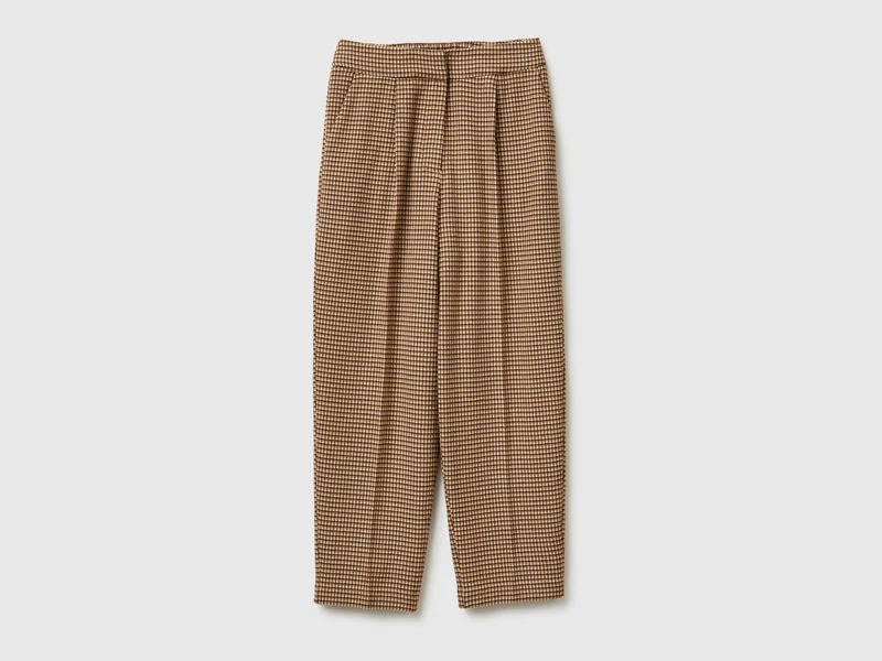 Flanellhose mit Hahnentrittmuster