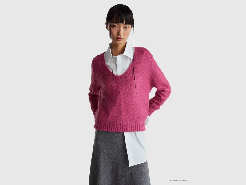 Warmer Pullover aus Mohairmischung