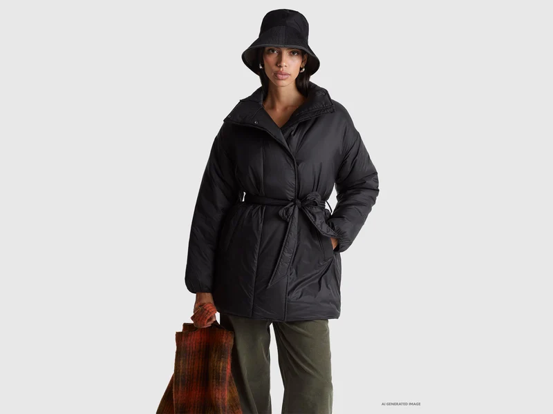 Wattierte Nylonjacke