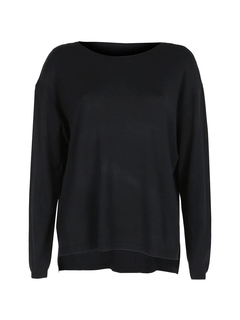 Pullover donna oversize in maglia - nero