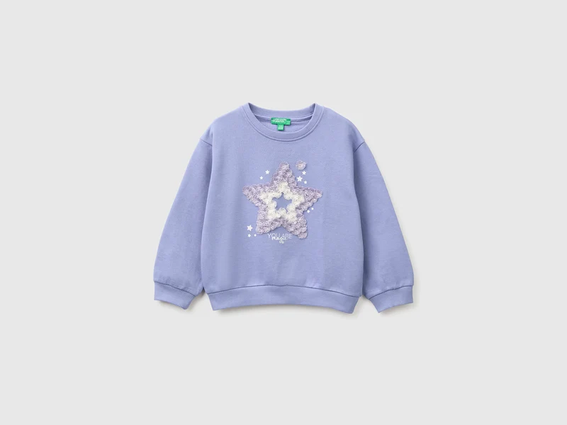 Sweatshirt mit Aufdruck und Stickerei aus Bio-Baumwolle