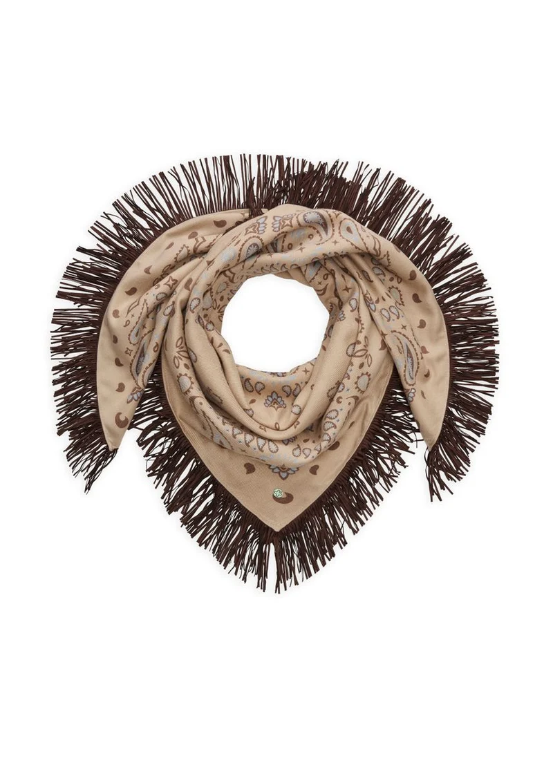 Kaschmirweiches Bandana mit Paisleymuster und Fransen