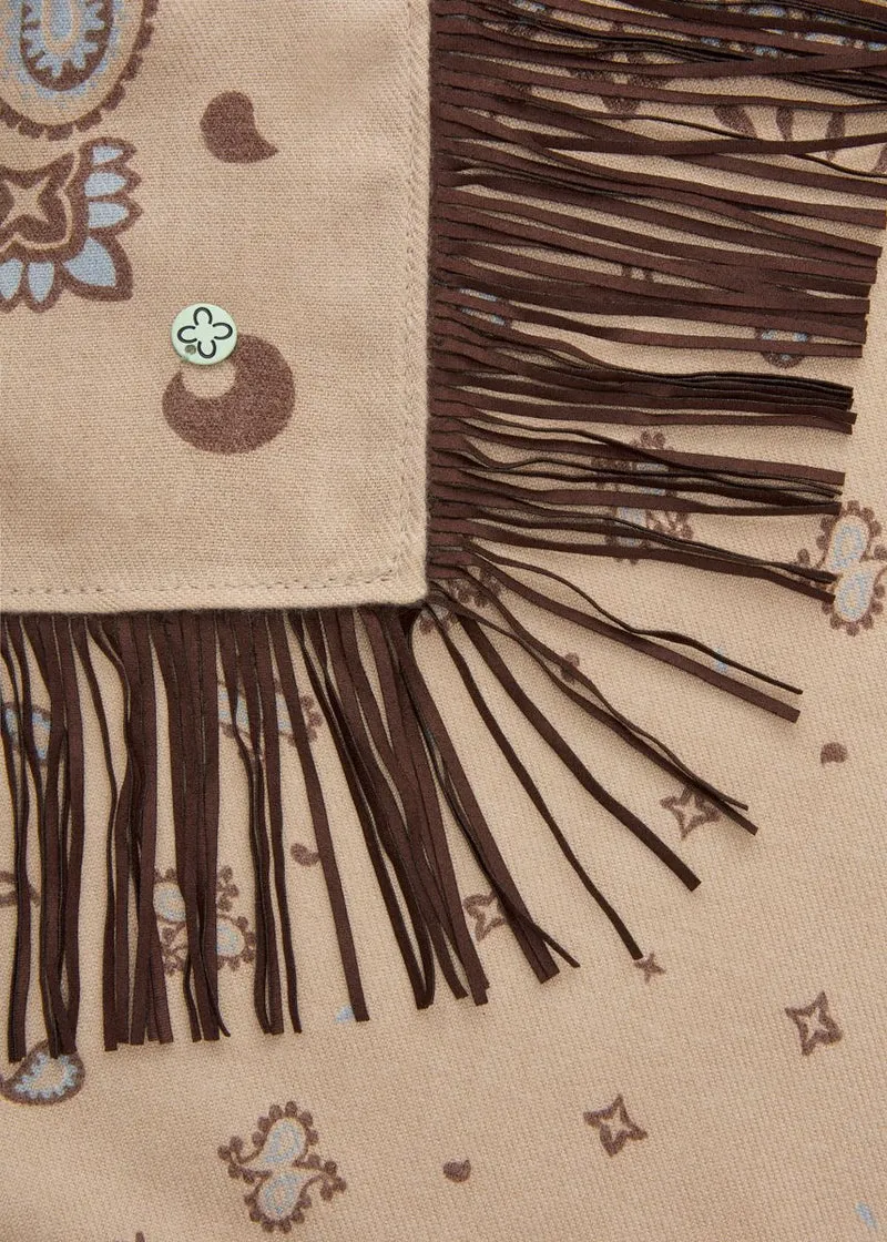 Kaschmirweiches Bandana mit Paisleymuster und Fransen