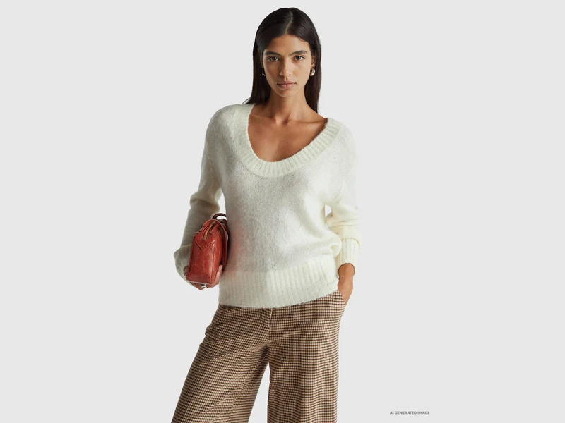 Warmer Pullover aus Mohairmischung