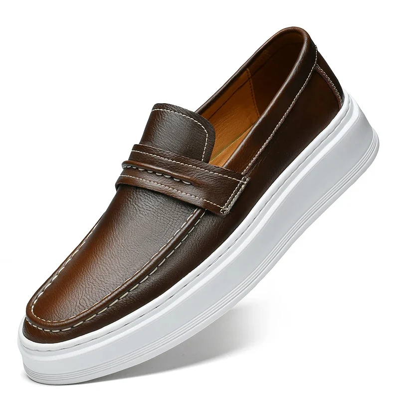 Slip-On Leather Boat Shoes
