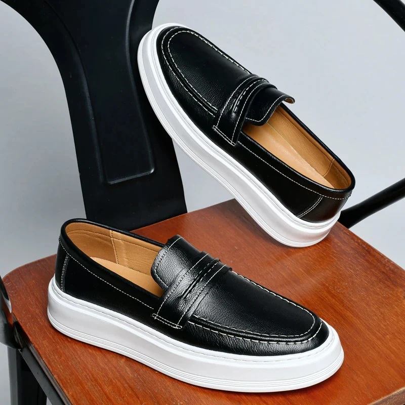 Slip-On Leather Boat Shoes
