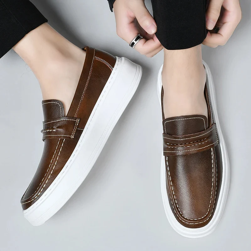 Slip-On Leather Boat Shoes